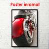Постер - Красный мотоцикл на белом фоне, 45 x 90 см, Постер в раме, Транспорт
