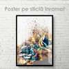 Poster - Flowers scattered by the wind, 30 x 60 см, Canvas on frame