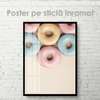 Постер - Сладкие пончики, 60 x 90 см, Постер на Стекле в раме, Еда и Напитки
