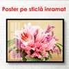 Постер - Красивые розовые цветы в вазе, 90 x 60 см, Постер в раме, Натюрморт