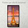 Poster - Eiffe Tower at sunset, 45 x 90 см, Framed poster on glass