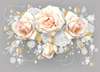 3D Wallpaper - Bouquet of pink roses on a gray background
