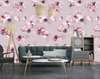 Wall Mural - Pink flowers on a pink background