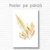 Poster - Golden twig off white background