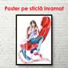 Постер - Разговорчивая девушка, 60 x 90 см, Постер в раме, Минимализм