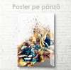 Poster - Flowers scattered by the wind, 45 x 90 см, Framed poster on glass