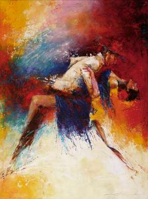 Постер - Абстрактный танец, 30 x 45 см, Холст на подрамнике, Живопись