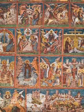Постер - Иисус со своими учениками, 90 x 30 см, Холст на подрамнике