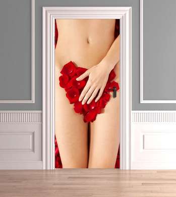 Stickere 3D pentru uși, Petale de trandafiri, 60 x 90cm