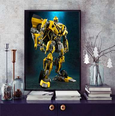 Постер - Робот Трансформер- Бамблби, 60 x 90 см, Постер на Стекле в раме