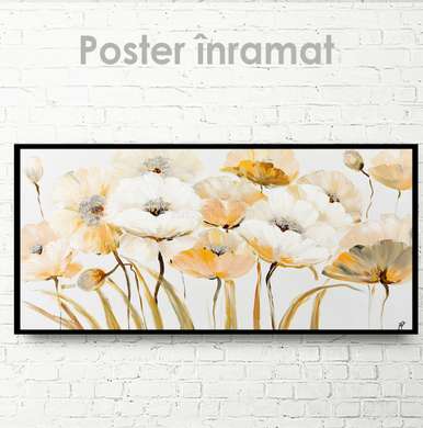 Poster - Bouquet of beige flowers, 40 x 40 см, Canvas on frame, Flowers