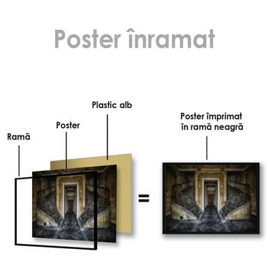 Poster - Steps, 90 x 60 см, Framed poster on glass