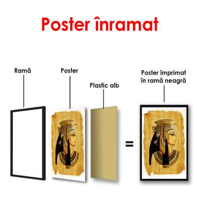 Постер - Старинная фотография Клеопатры, 60 x 90 см, Постер в раме, Винтаж