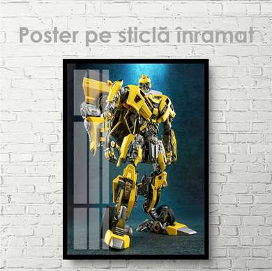 Poster - Robot Transformer - Bumblebee, 60 x 90 см, Framed poster on glass, For Kids
