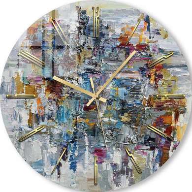 Glass clock - Gray painting, 40cm
