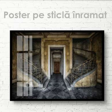 Poster - Steps, 90 x 60 см, Framed poster on glass