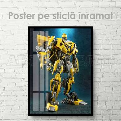 Постер - Робот Трансформер- Бамблби, 30 x 45 см, Холст на подрамнике, Для Детей