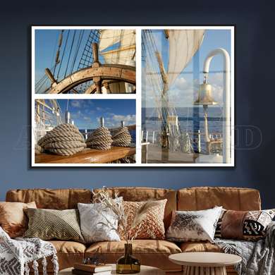 Poster - Sea photography, 90 x 60 см, Framed poster on glass, Marine Theme