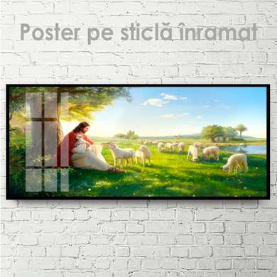 Poster - Jesus Christ on a walk, 60 x 30 см, Canvas on frame