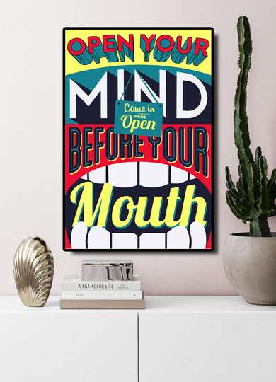 Poster - Think Before You Speak, 30 x 45 см, Canvas on frame