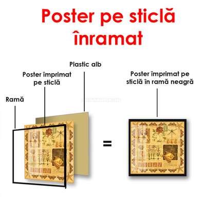 Poster - Un poster maroniu, 100 x 100 см, Poster înrămat, Provence