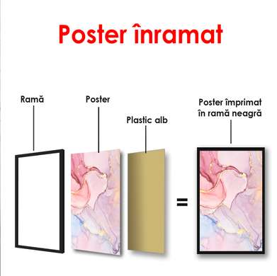 Poster - Abstracție multi-coloră, 60 x 90 см, 45 x 90 см, Poster inramat pe sticla