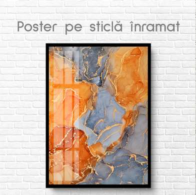 Poster - Fluid Art, 60 x 90 см, Framed poster on glass