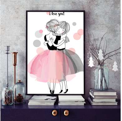 Poster - Ballerina girls, 60 x 90 см, Framed poster on glass, For Kids