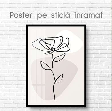 Постер - Роза, 60 x 90 см, Постер на Стекле в раме