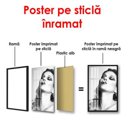 Poster, Portretul lui Kate Moss cu o țigară, 60 x 90 см, Poster înrămat