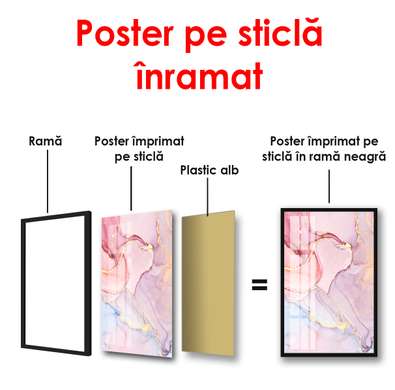Poster - Abstracție multi-coloră, 60 x 90 см, 45 x 90 см, Poster inramat pe sticla