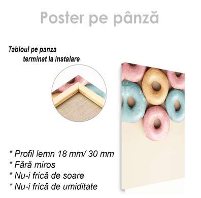 Poster - Sweet donuts, 60 x 90 см, Framed poster on glass, Food and Drinks
