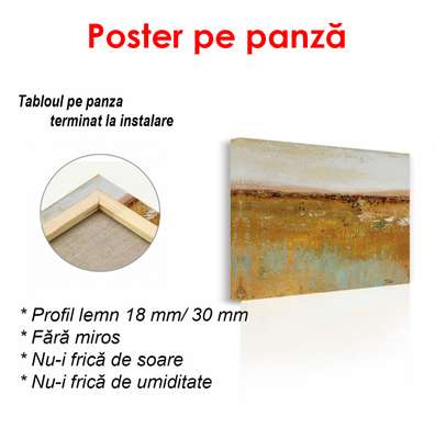 Poster - Textură de lemn vintage albastru și galben, 90 x 60 см, Poster înrămat, Abstracție