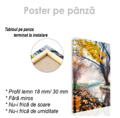 Постер - Река в лесу, 30 x 45 см, Холст на подрамнике