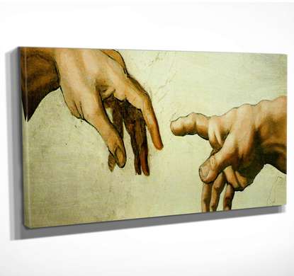 Poster - Touch, 150 x 50 см, Framed poster on glass, Art
