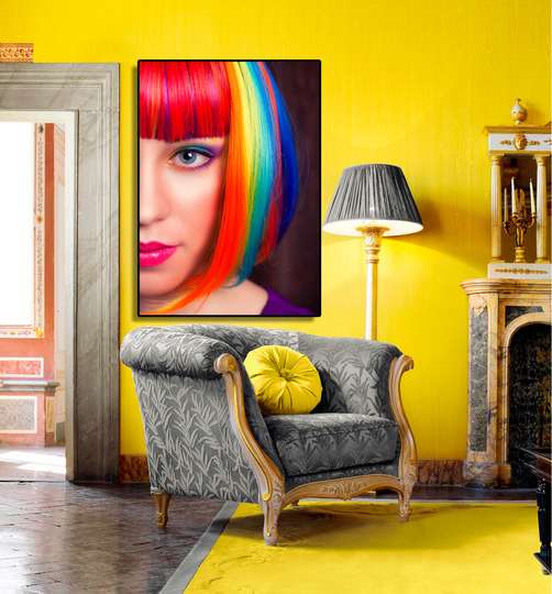 Картина в Раме - Радужные волосы, 50 x 75 см