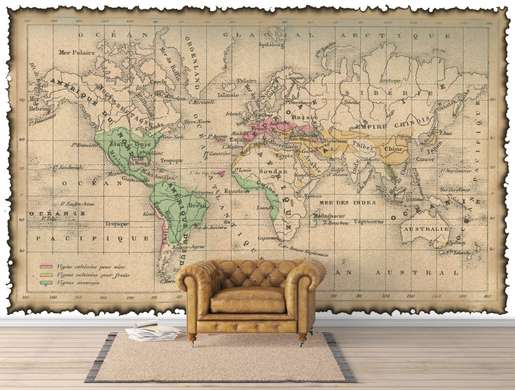 Фотообои - Карта мира в старинном стиле