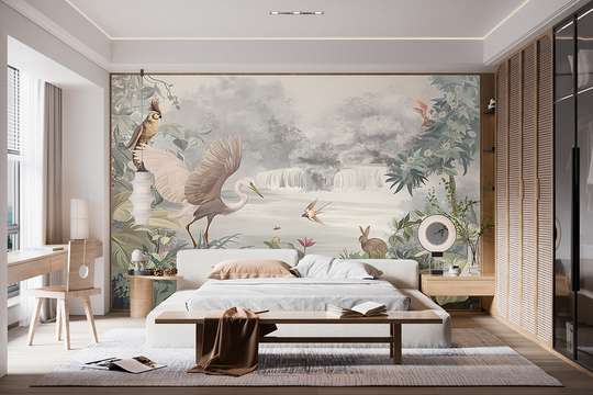 Wall mural - The animals near the river