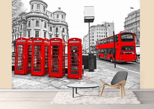 Wall Mural - Telephone booths