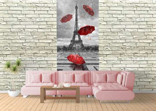 Wall Mural - Red umbrellas in Paris