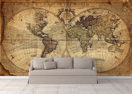Фотообои - Старинная карта мира.