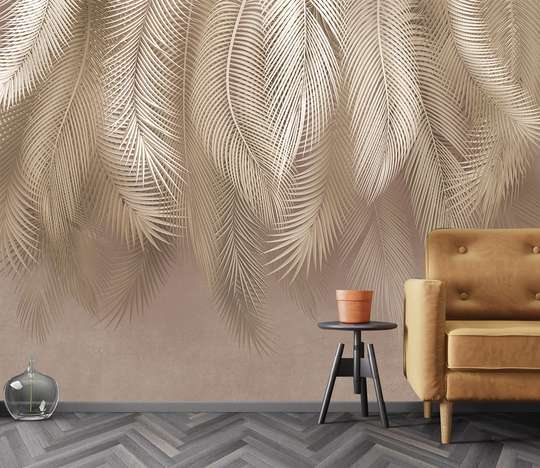Fototapet - Frunze de palmier maro abstract