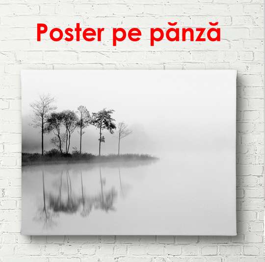 Постер - Туманный остров, 45 x 30 см, Холст на подрамнике