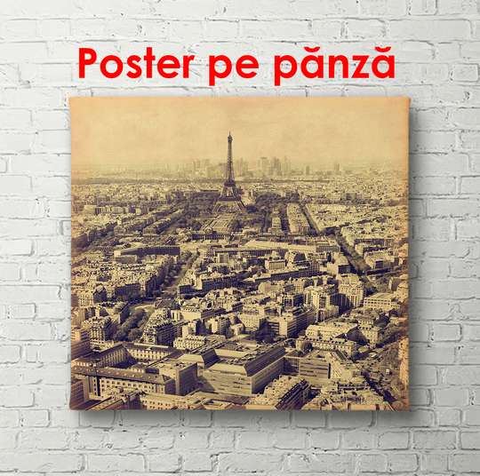 Poster - Black and white London bridge, 100 x 100 см, Framed poster