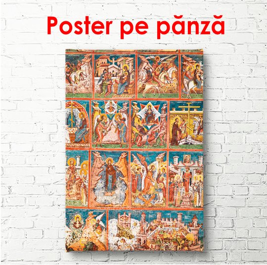 Poster, Isus cu ucenicii săi, 90 x 30 см, Panza pe cadru