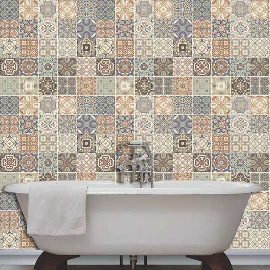Tiles in retro style with beautiful patterns