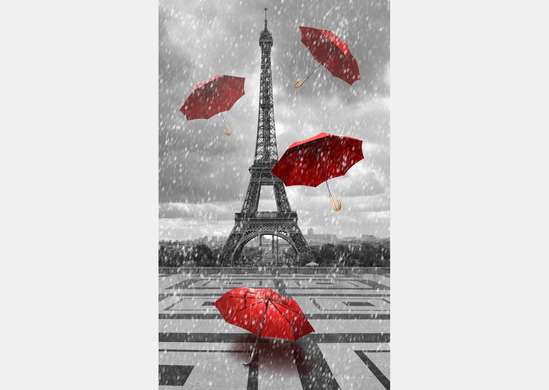Фотообои - Красные зонтики в Париже