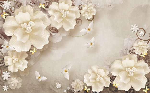 Screen - Sprigs of white roses, 7