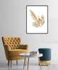 Poster - Golden twig off white background