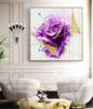 Poster - Purple rose, 100 x 100 см, Framed poster on glass, Flowers